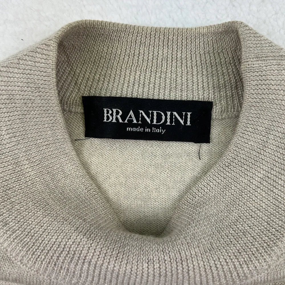 Brandini Sweater Mens Large Tall Woolmark 100% Merino Wool Crewneck Italy